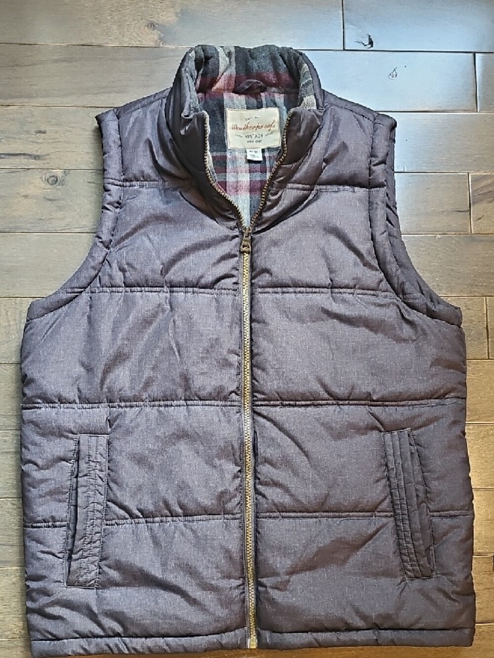 Men's Classic Weatherproof Vintage Quilted Puffer Vest - Heather Gray, Medium